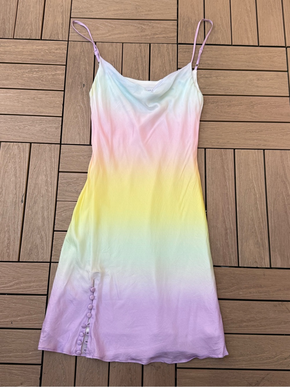 Olivia Rubin rainbow mini silk blend dress